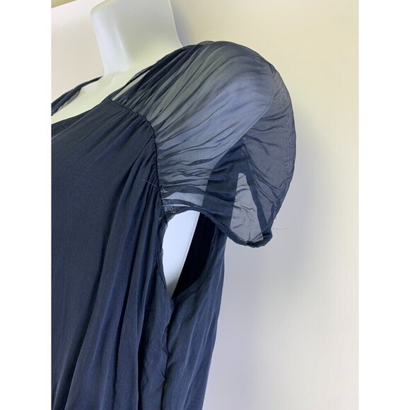 Sundance Silk Slip Dress Cap Sleeves Drawstring Midi Lined Sheer Womens Medium - Picture 5 of 16